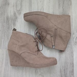 DV by Dolce Vita Tan Ankle Booties with Wedge Heel